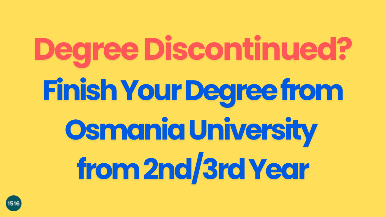 Degree Discontinued? Complete it from OU 2nd/3rd Year